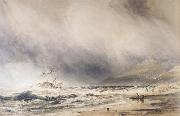 Anthony Vandyck Copley Fielding, Bamborough Castle,Northumberland Stormy Weather (mk47)